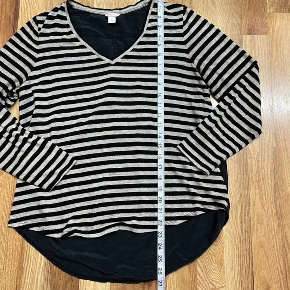 Fossil Striped Relaxed Women's Top Medium - Picture 3 of 7